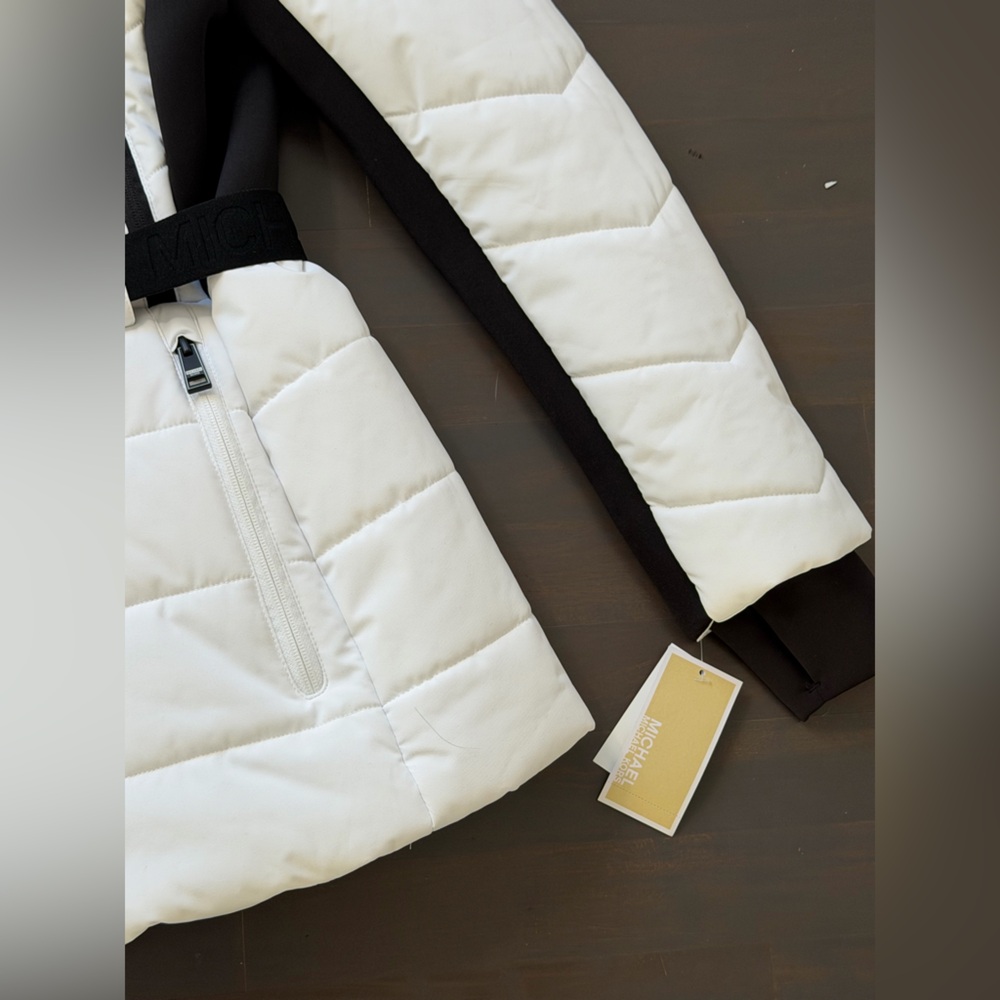 Michael Kors Women's Hooded Belted Quilted Insulated Puffer Jacket White Size S - Picture 4 of 11